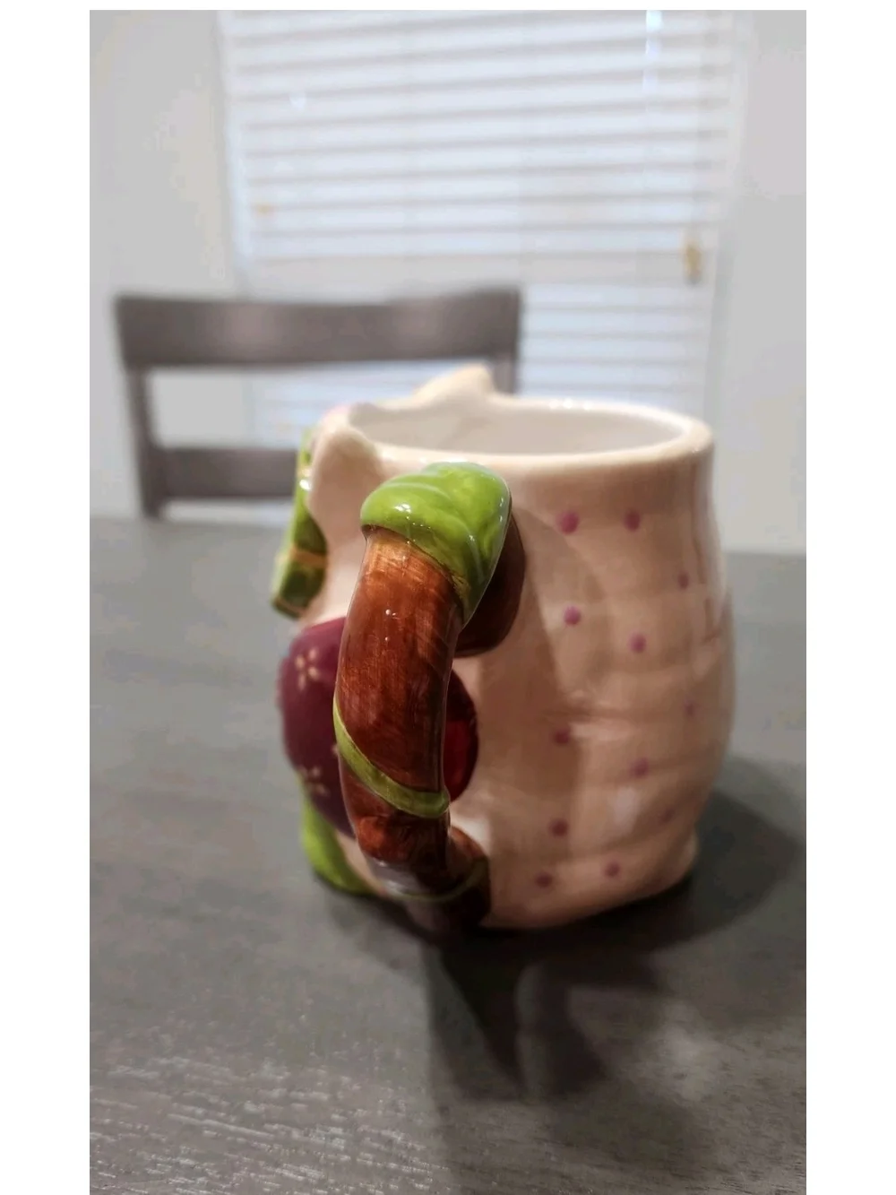 Pier 1 Colorful Owl Ceramic Mug in Green, Brown and Cream